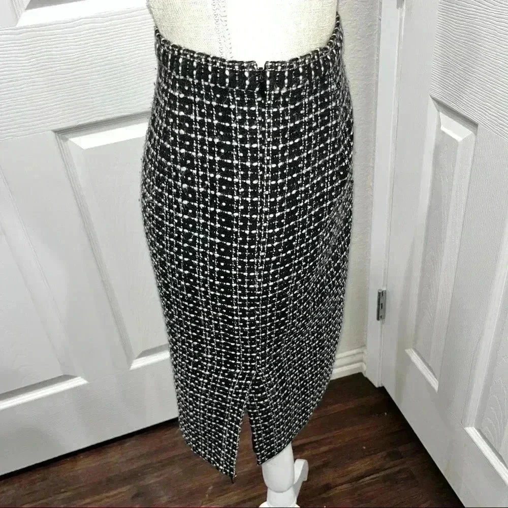 Michael Kors Tweed pencil skirt with side split, zip side closure: career wear